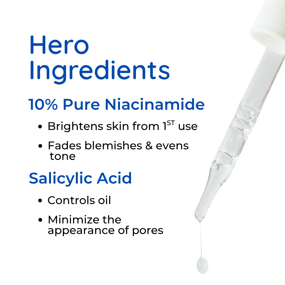 10% Niacinamide Face Serum for Glowing Skin, Oil Control & Acne Care | 30ml (Pack of 1)